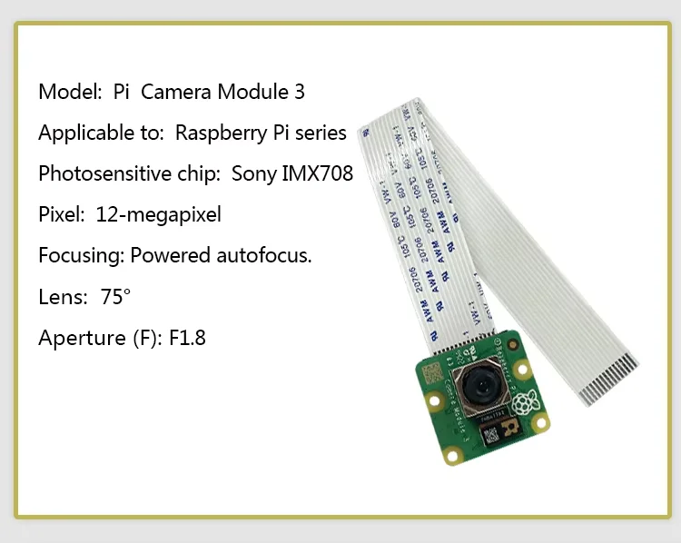 Raspberry PI Camera Module 3 Wide 12 Million IMX708 Night Vision Camera Autofocus V3