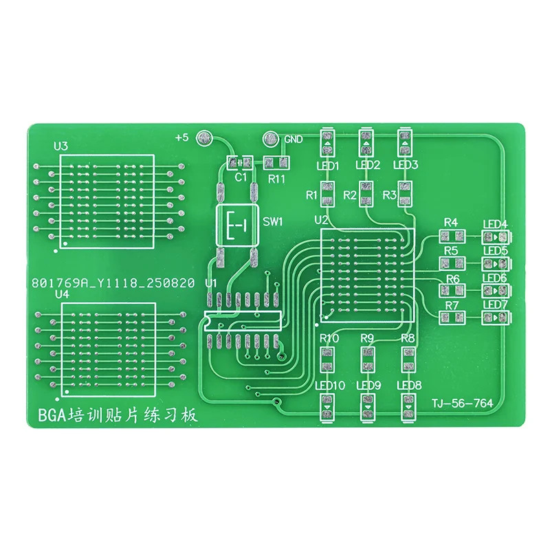 BGA Chip Soldering Practice Board Surface Mount LED Running Light Electronic and Electrical Teaching Training Kit