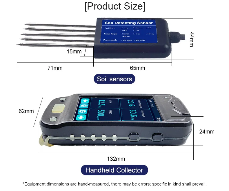 Gemho Brand Factory Soil 7in1 Integrated Real Time Portable Soil Analyzer Handheld Soil NPK Sensor Data Logger Soil PH EC Sensor