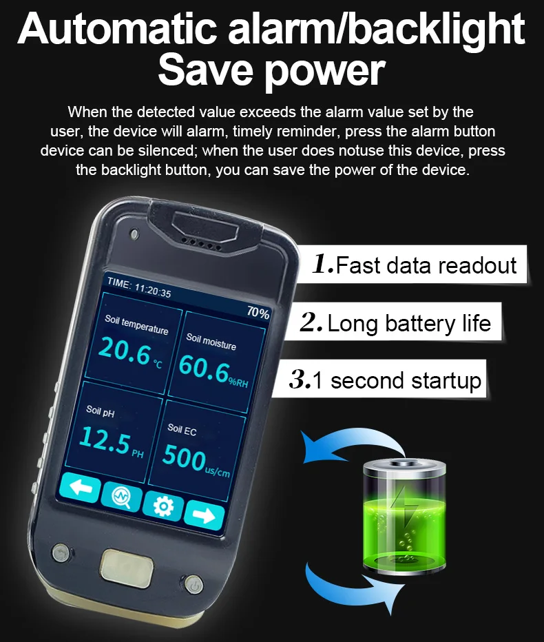 Gemho Brand Factory Soil 7in1 Integrated Real Time Portable Soil Analyzer Handheld Soil NPK Sensor Data Logger Soil PH EC Sensor