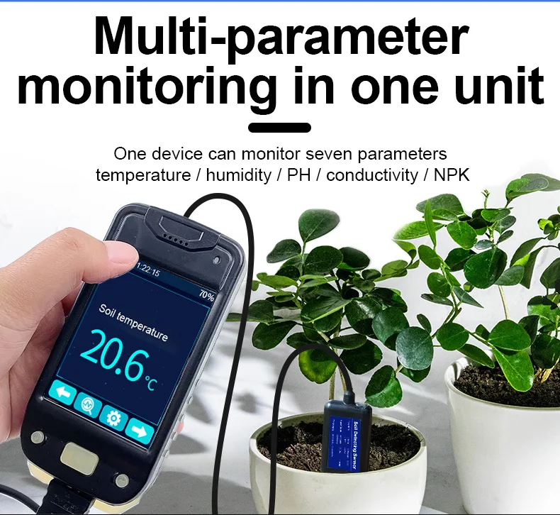 Gemho Brand Factory Soil 7in1 Integrated Real Time Portable Soil Analyzer Handheld Soil NPK Sensor Data Logger Soil PH EC Sensor