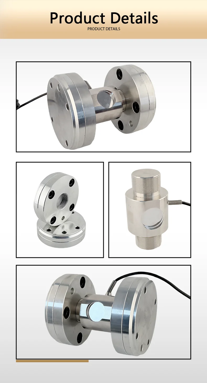 Columnar Tension Compression Force Sensor 3T-50T Load Cell Alloy Steel Threaded Installation Weight Measuring Tool IP66