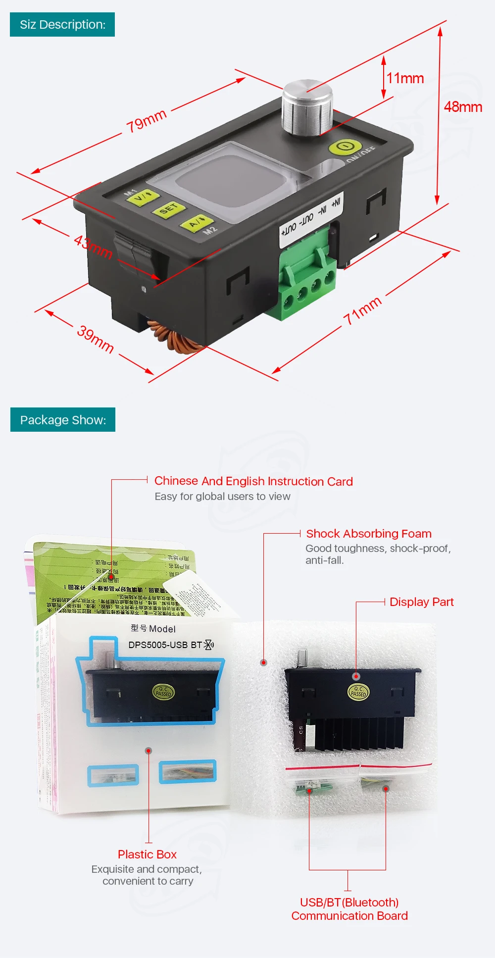 DPS5005 Communication Constant DC - DC Voltage current Step-down Power Supply module buck Voltage converter voltmeter 50V 5A