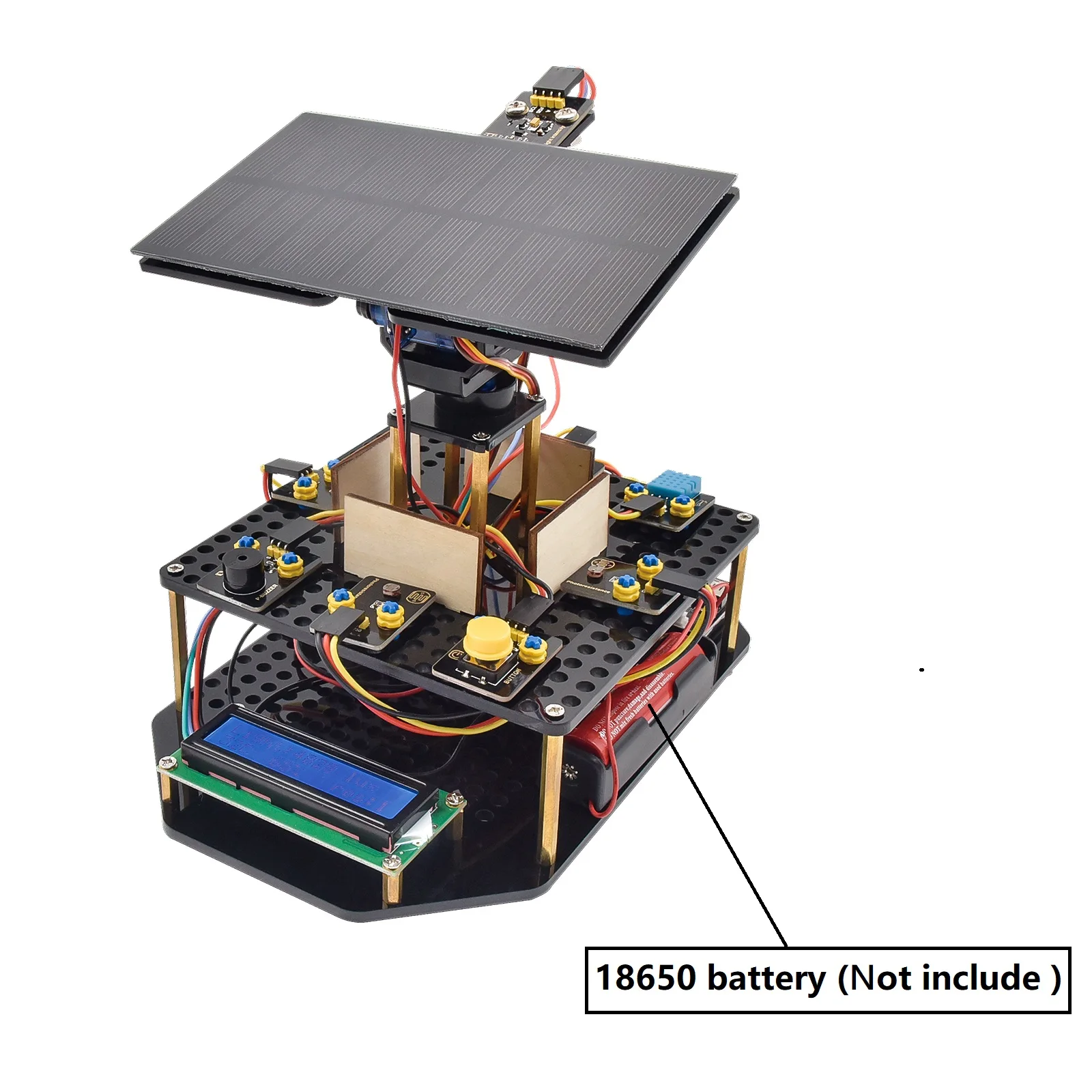 Keyestudio Solar Panel Tracking Kit Tracker System Electronic Kit For Arduino UNO Kit Kids Programming Toys W/1602 LCD Display