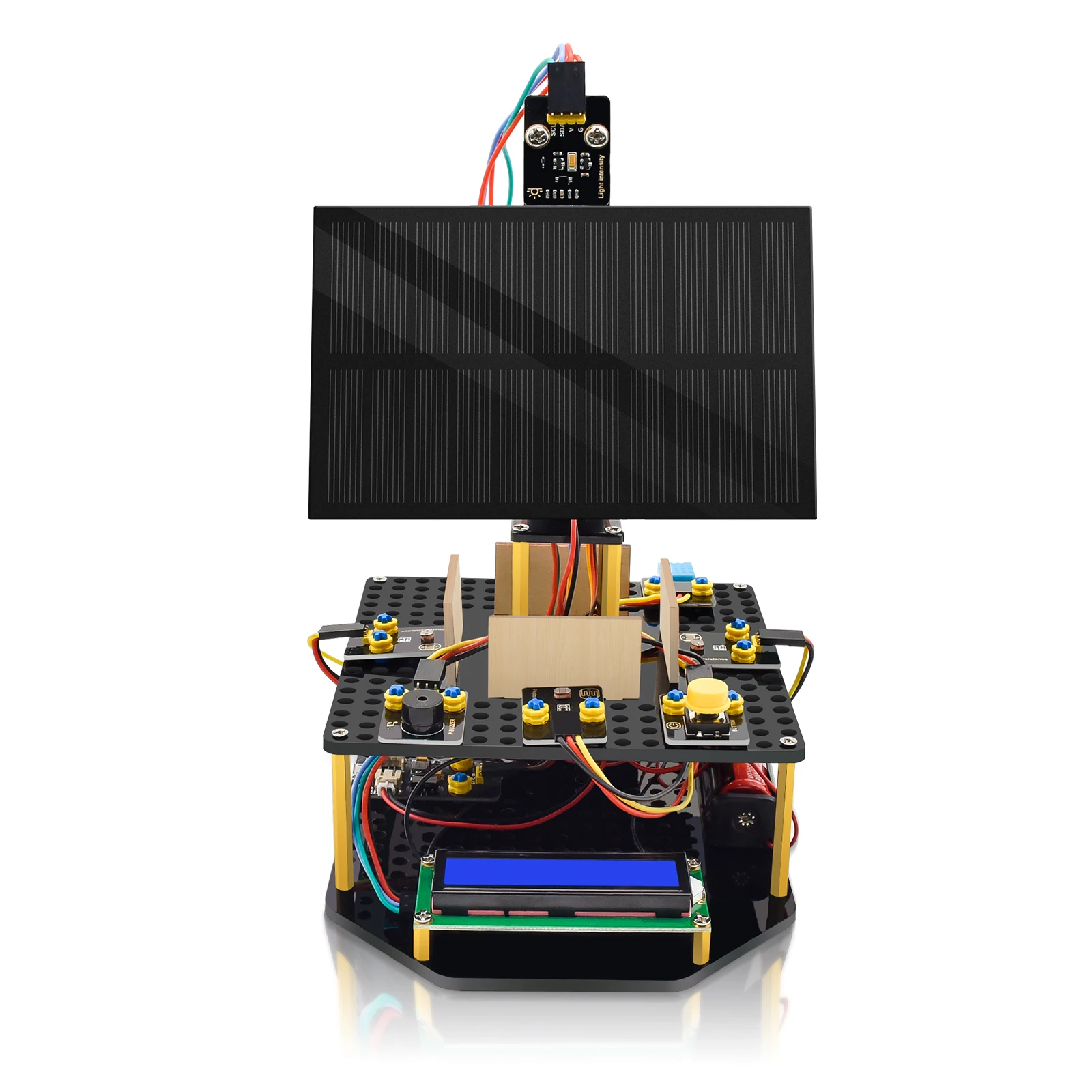 Keyestudio Solar Panel Tracking Kit Tracker System Electronic Kit For Arduino UNO Kit Kids Programming Toys W/1602 LCD Display
