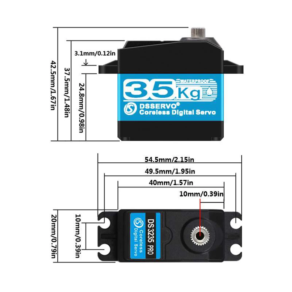 Coreless Servo 35Kg Ds3235 High Speed Servo Pro 270 Degree Digital And Stainless Steel Gear Servo Waterproof for Robotic Car