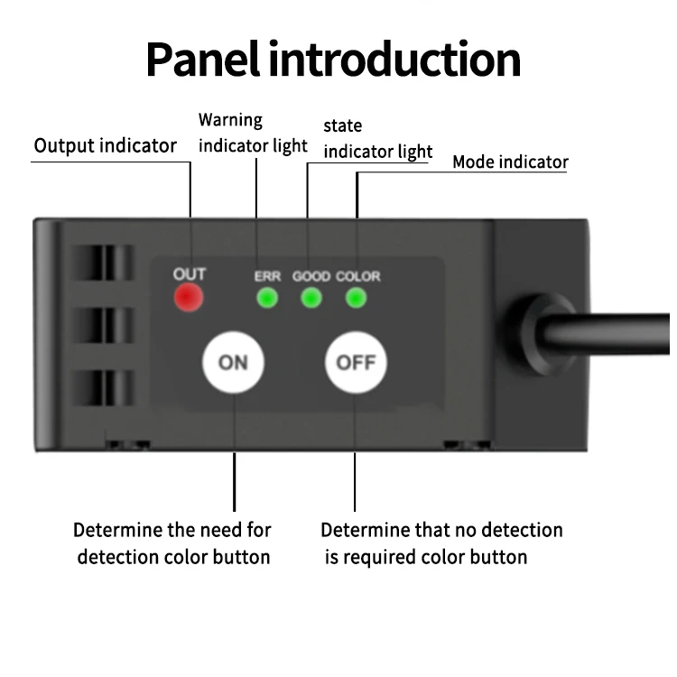 FUWEI FGS-22 Series RGB Color Mark Sensor Photoelectric Switch Color Recognition Sensor Correction Tracking for Labeling Sensor