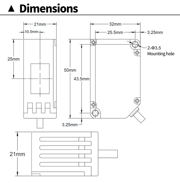 FUWEI FGS-22 Series RGB Color Mark Sensor Photoelectric Switch Color Recognition Sensor Correction Tracking for Labeling Sensor