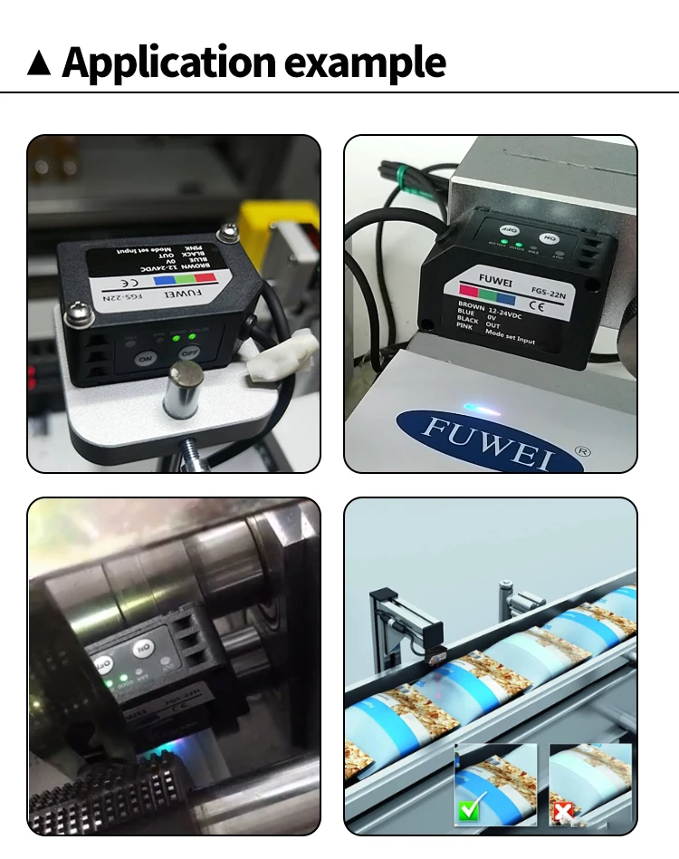 FUWEI FGS-22 Series RGB Color Mark Sensor Photoelectric Switch Color Recognition Sensor Correction Tracking for Labeling Sensor