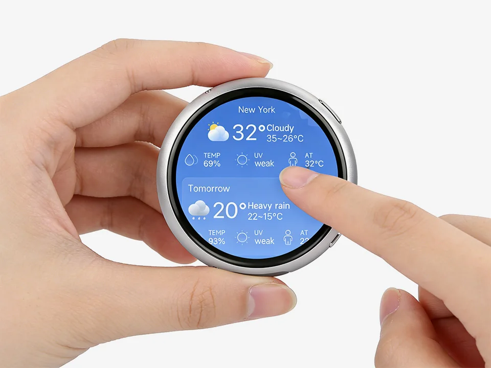Waveshare ESP32-S3 1.75inch AMOLED Round Touch Display Development Board,466X466 resolution,Aluminum Alloy Case,Onboard Dua