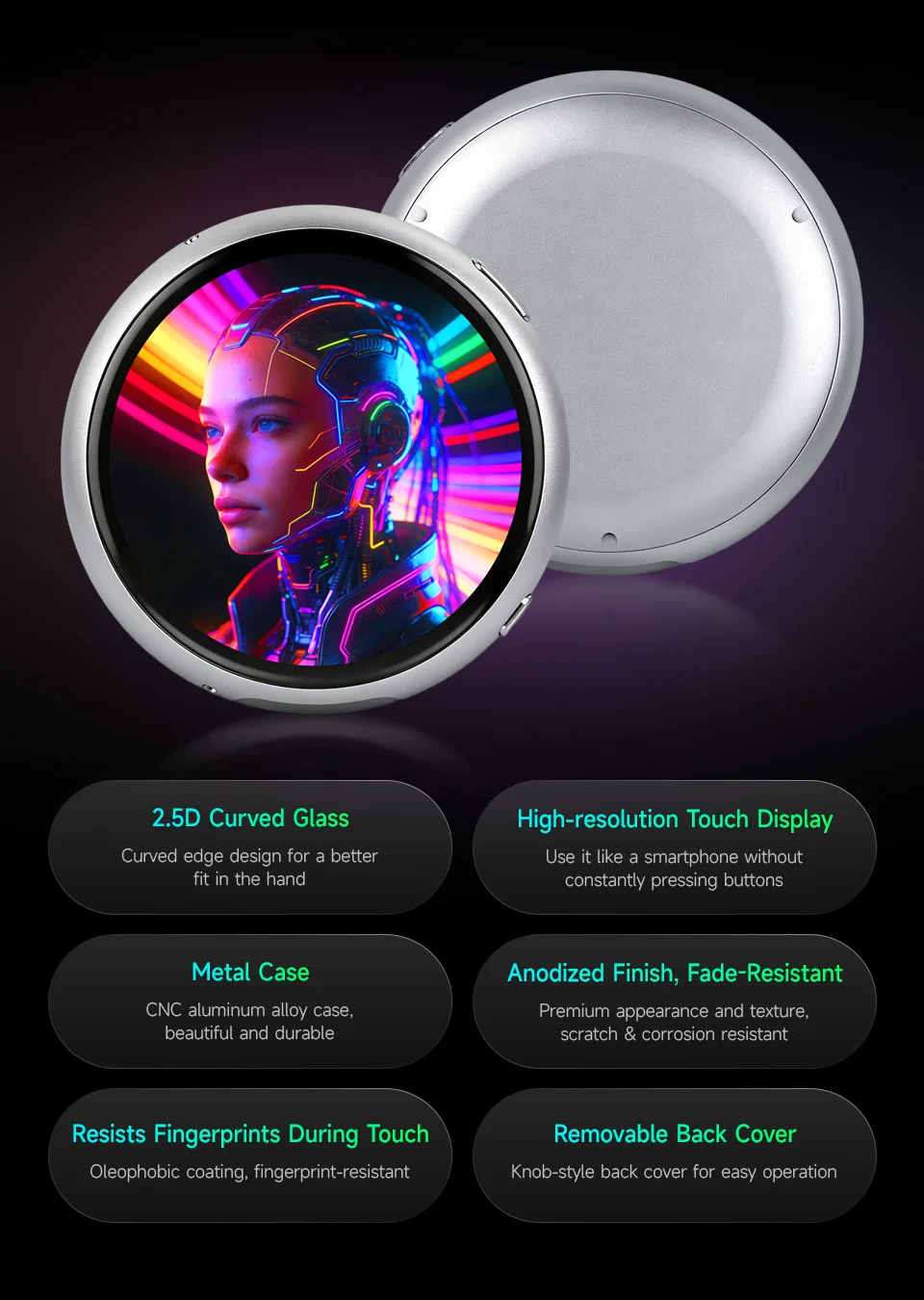 Waveshare ESP32-S3 1.75inch AMOLED Round Touch Display Development Board,466X466 resolution,Aluminum Alloy Case,Onboard Dua
