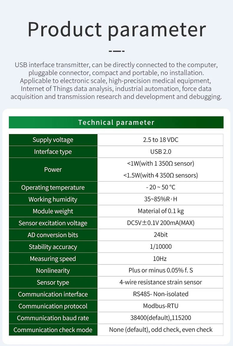 Load Cell Usb Protocol 485 Serial Port Data Cable,Connected To The Computer,Usb Interface Transmitter, Compact And Portable