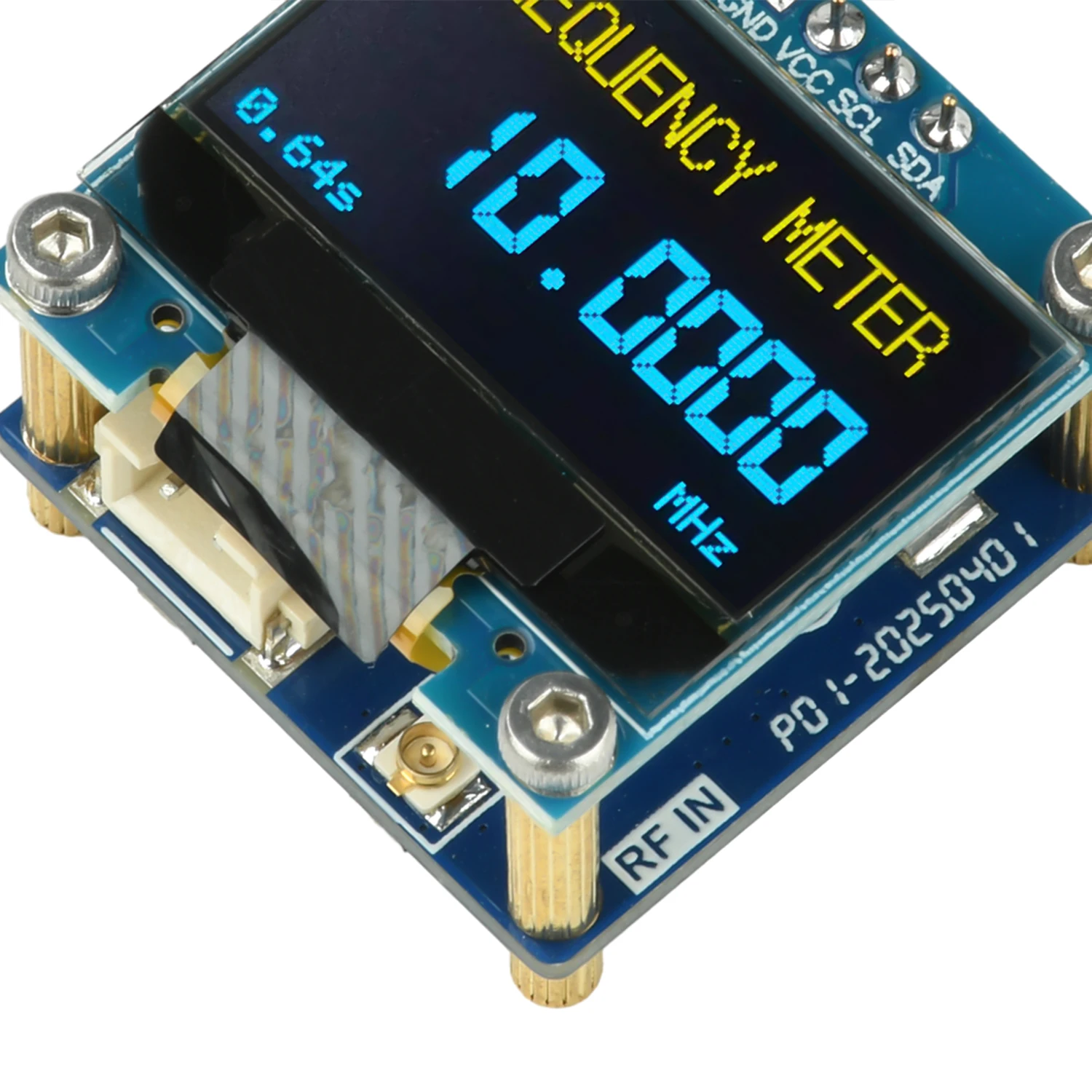PLJ-096OLED-H1 Frequency Display Module Frequency Counter Featuring 0.96-inch OLED Display RF Digital Signal Frequency Meter