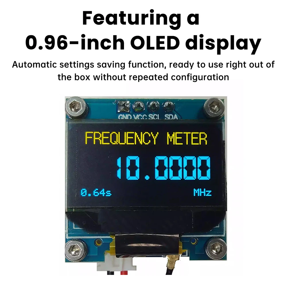 PLJ-096OLED-H1 Frequency Display Module Frequency Counter Featuring 0.96-inch OLED Display RF Digital Signal Frequency Meter