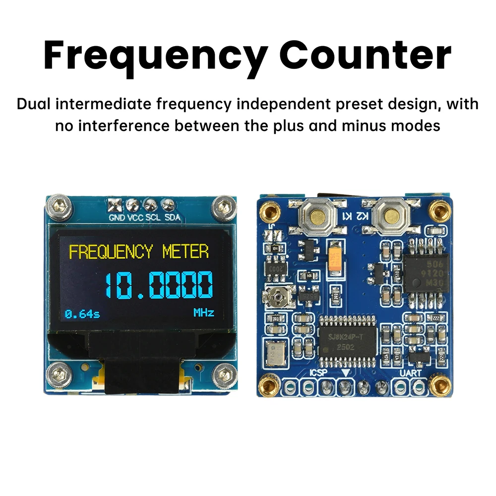 PLJ-096OLED-H1 Frequency Display Module Frequency Counter Featuring 0.96-inch OLED Display RF Digital Signal Frequency Meter