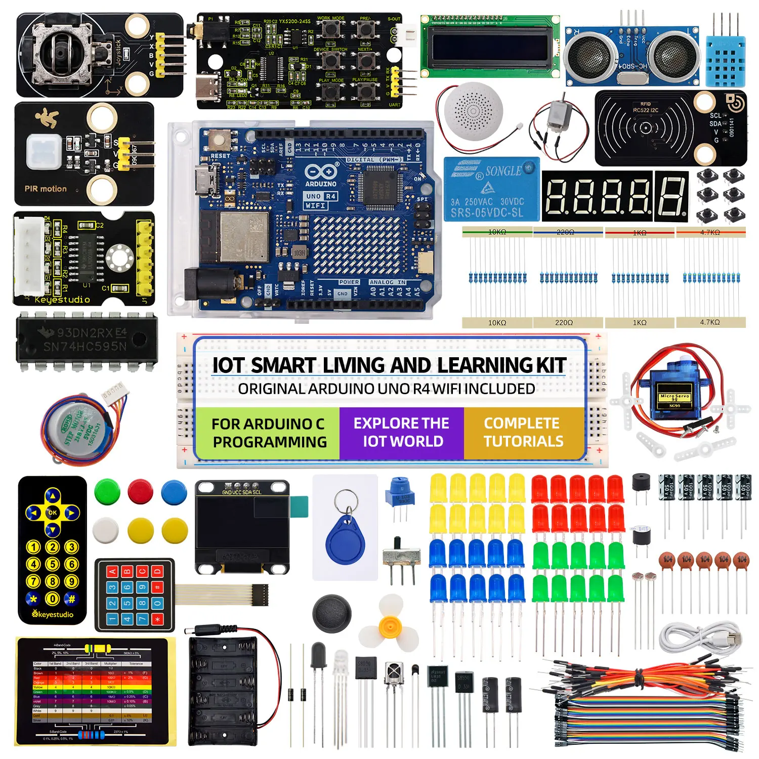 Kidsbits Smart IOT Living Learning Kit +60 Projects For Arduino UNO R4 WIFI Programming With Arduino C Language Tutorial