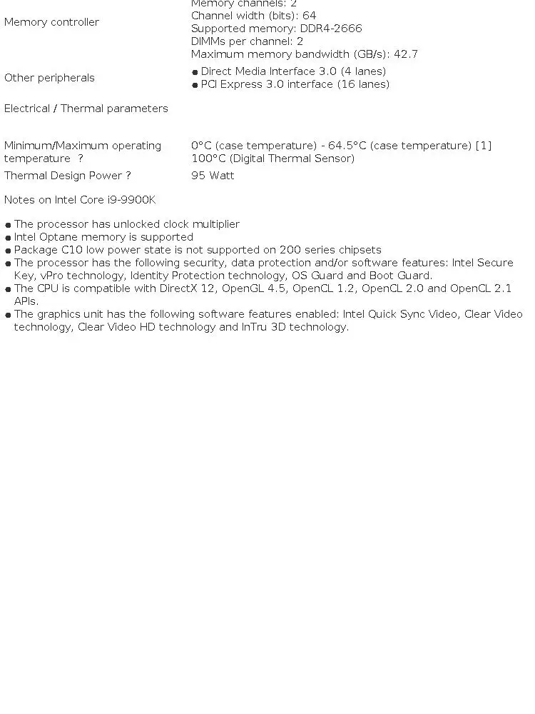 Intel Used Core i9-9900K i9 9900K Eight-Core Sixteen-Thread 3.6Ghz 95W L3/16M LGA 1151 Desktop CPU SRELS SRG19