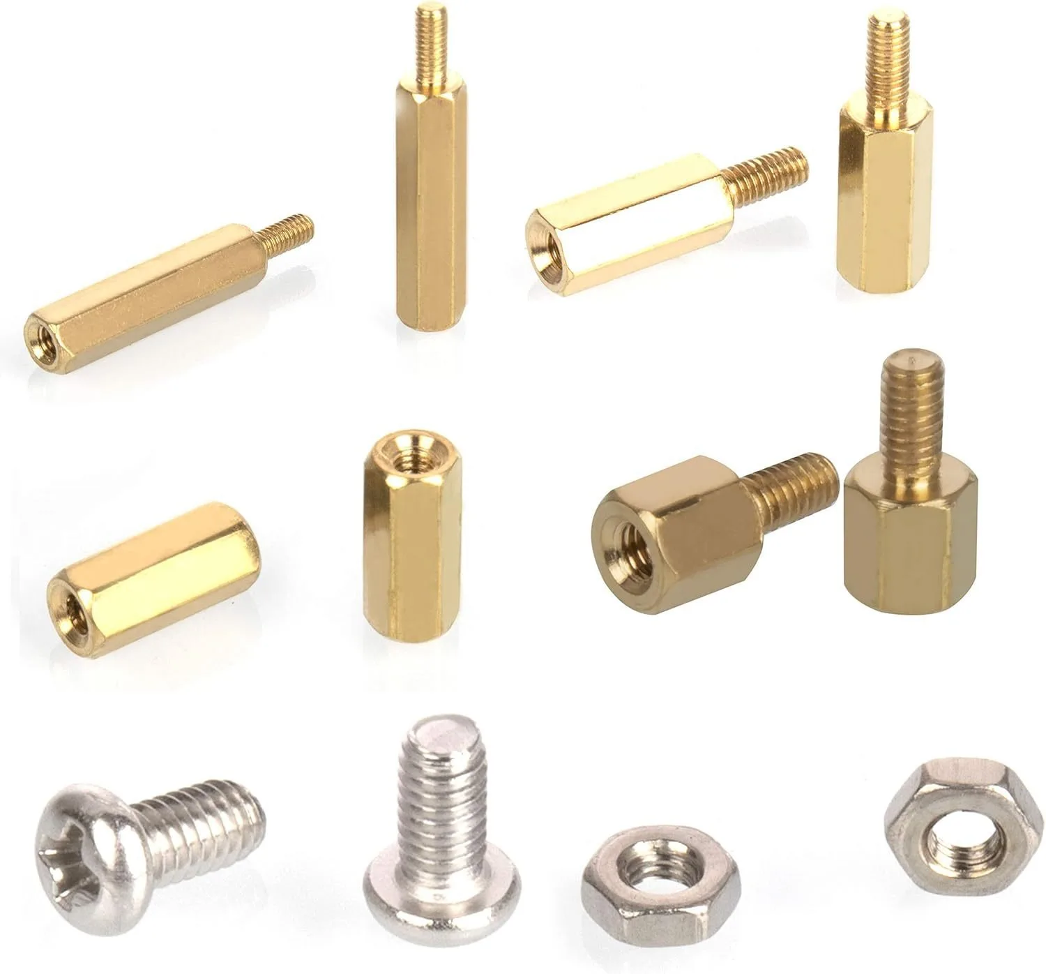 120PCS M3 Hex Standoff Spacer Kit - Brass Male Female Threaded Column + Nuts Screws Assortment for PCB Raspberry Pi Laptop Mothe
