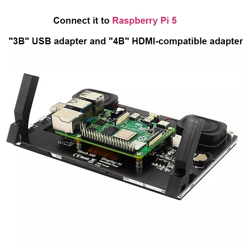 Raspberry Pi 5 7 inch IPS Touchscreen Monitor 1024X600 HDMI-compatible LCD Module Mini PC Portable Monitor for RPI 5 4B 3B+ ZERO