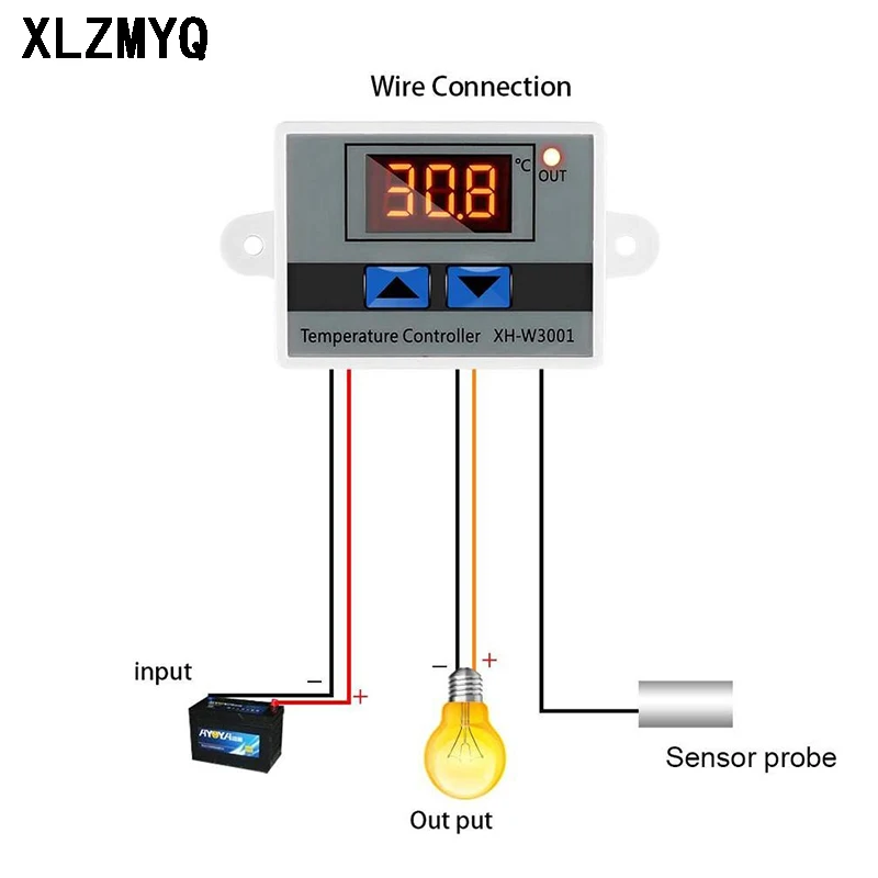 10pcs XH-W3001 Digital Control Temperature Microcomputer Thermostat Switch Thermometer New Thermoregulator 12/24/220V W3001
