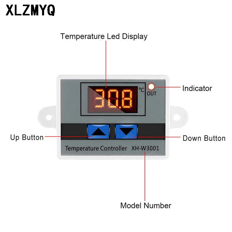 10pcs XH-W3001 Digital Control Temperature Microcomputer Thermostat Switch Thermometer New Thermoregulator 12/24/220V W3001