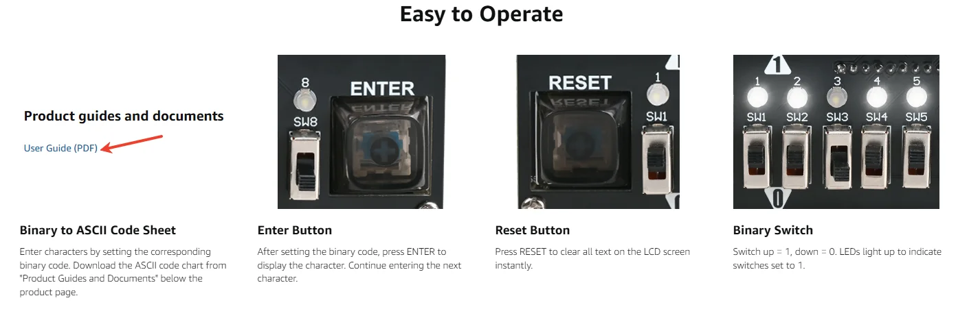DIY Binary ASCII Transmitter Soldering Practice Kit Learn Computer Basics with LED Display STEM Project for School Teaching