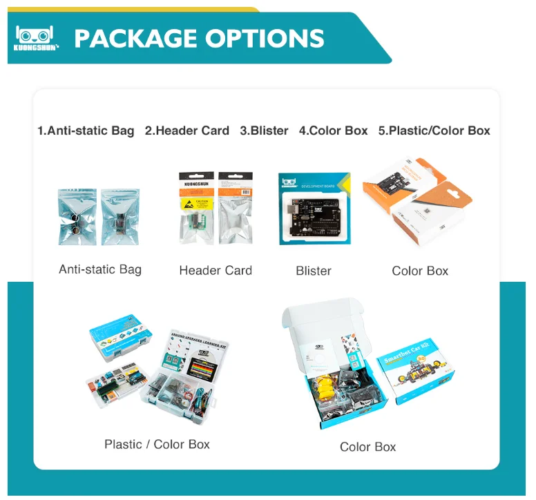 KUONGSHUN Starter Kit with Retail Box for School Kids Educational Programming Kit Educational Toys for Arduino Uno R3