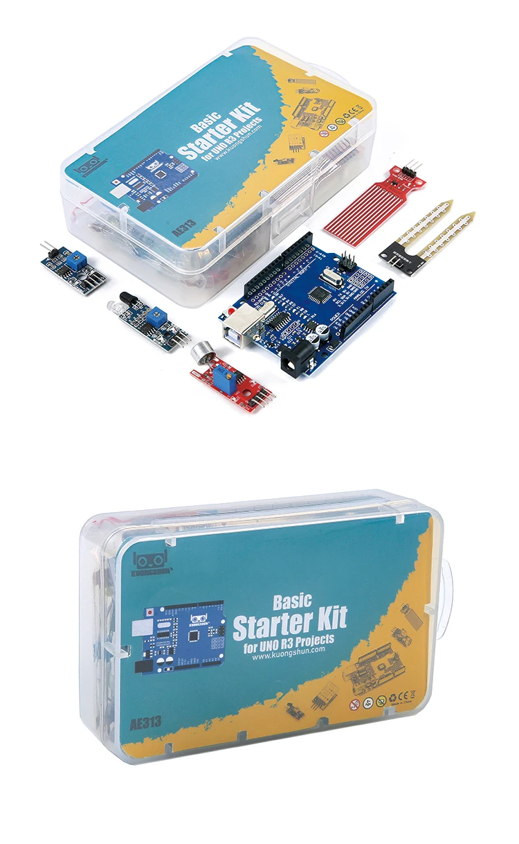 KUONGSHUN Starter Kit with Retail Box for School Kids Educational Programming Kit Educational Toys for Arduino Uno R3