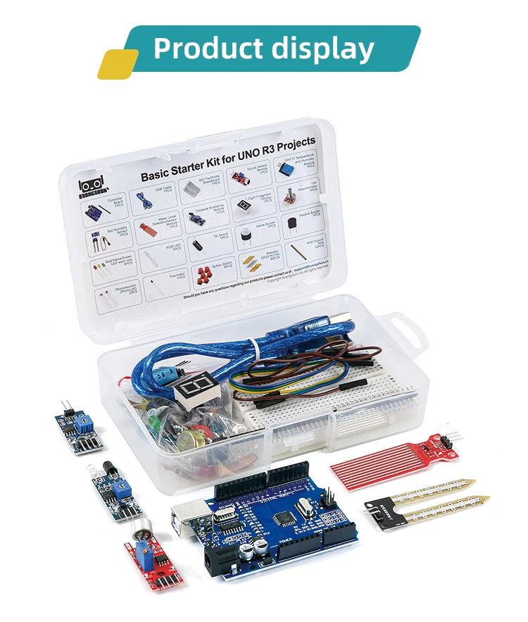 KUONGSHUN Starter Kit with Retail Box for School Kids Educational Programming Kit Educational Toys for Arduino Uno R3
