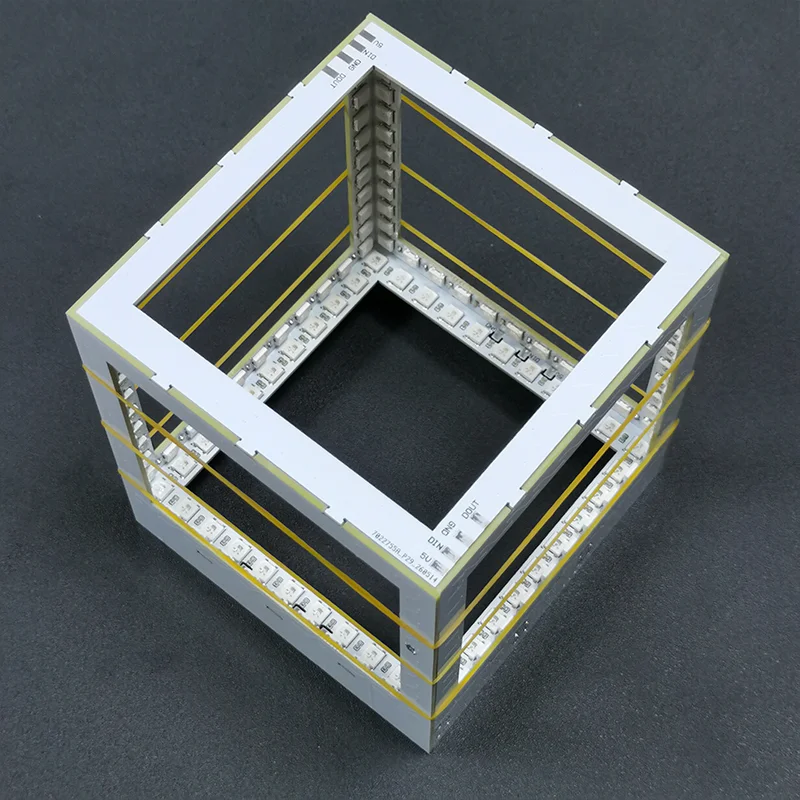 Electronic DIY Welding Project 3D Abyss Cube Atmosphere WS2812 LED Colored Light Bulk Kit Desktop Ornament Holiday Gift