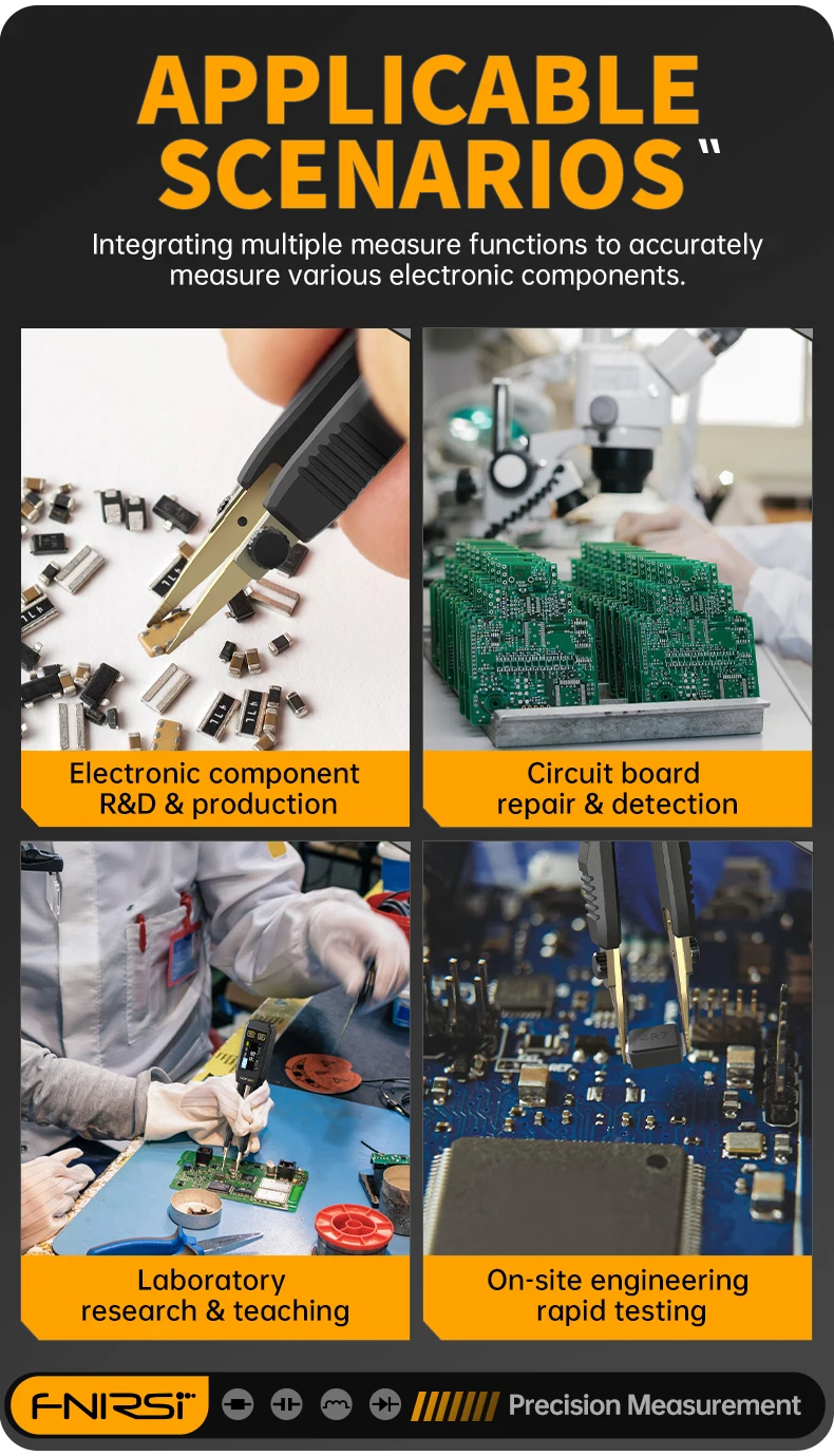 FNIRSI LCR-ST1 Smart Tweezer LCR SMD ESR Tester Resistance Capacitance Inductance Continuity Diode Test Auto Multimeter Tools