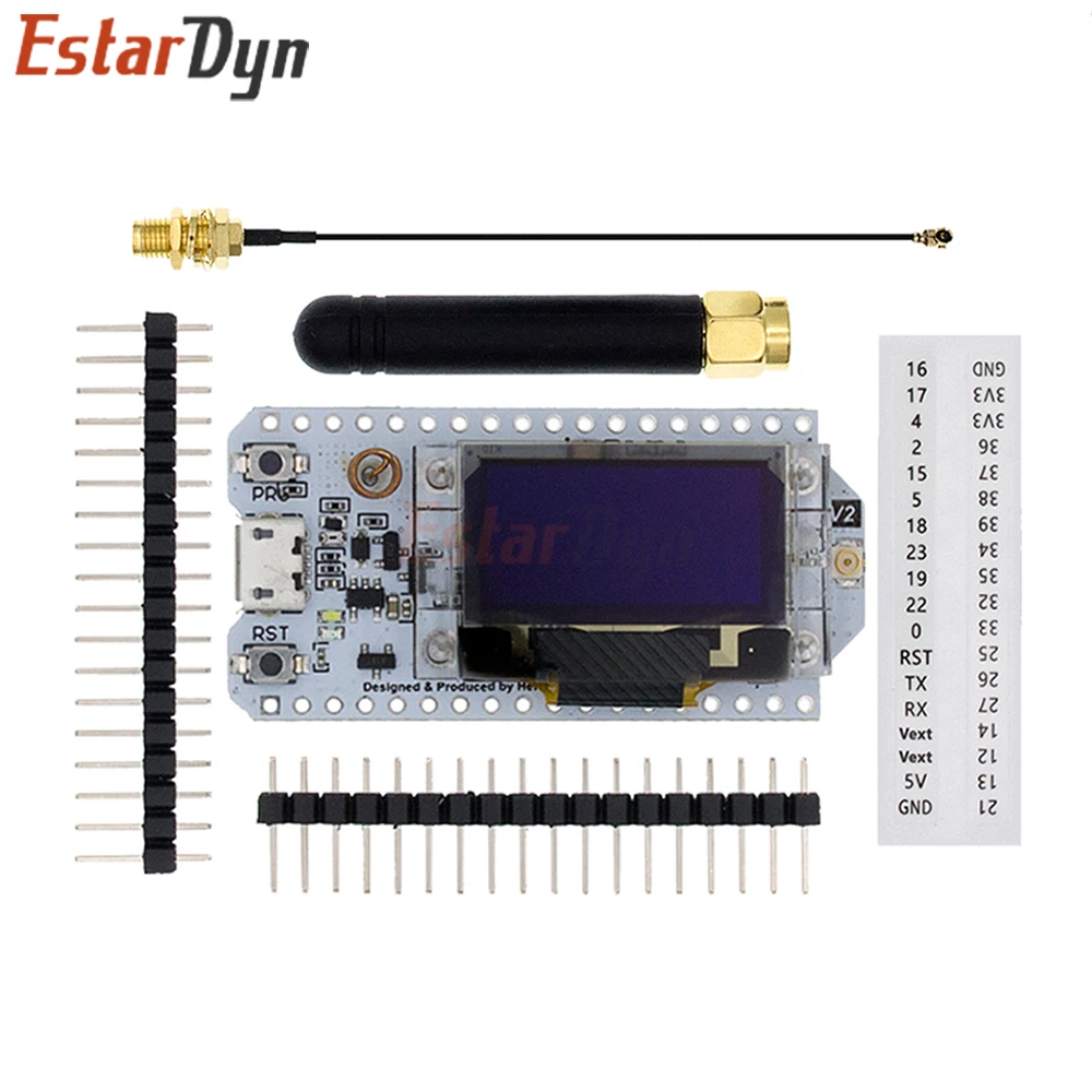 Estardyn ESP32 LoRa Development Board SX1276 868MHz 915MHz 0.96" OLED Display WiFi Bluetooth Combo IoT Node