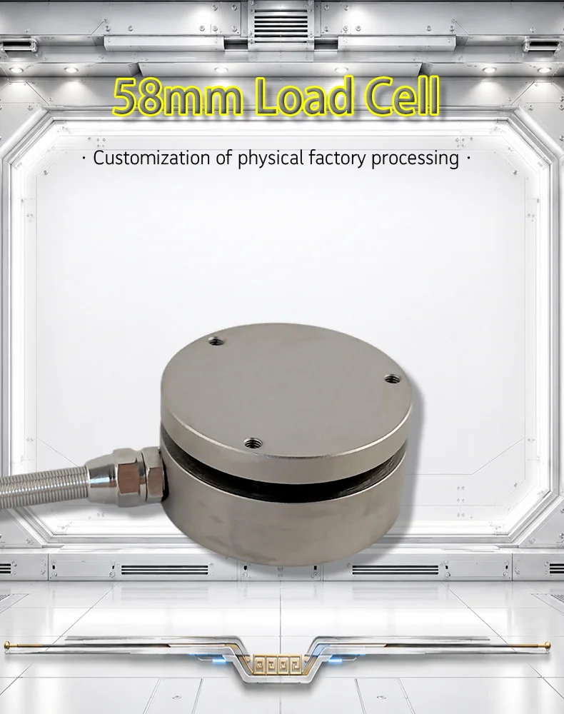 Stainless Steel Flat Type Load Cell 58mm 0-2T Safe Overload 120% for Industrial Force Measurement Ton Compression Force