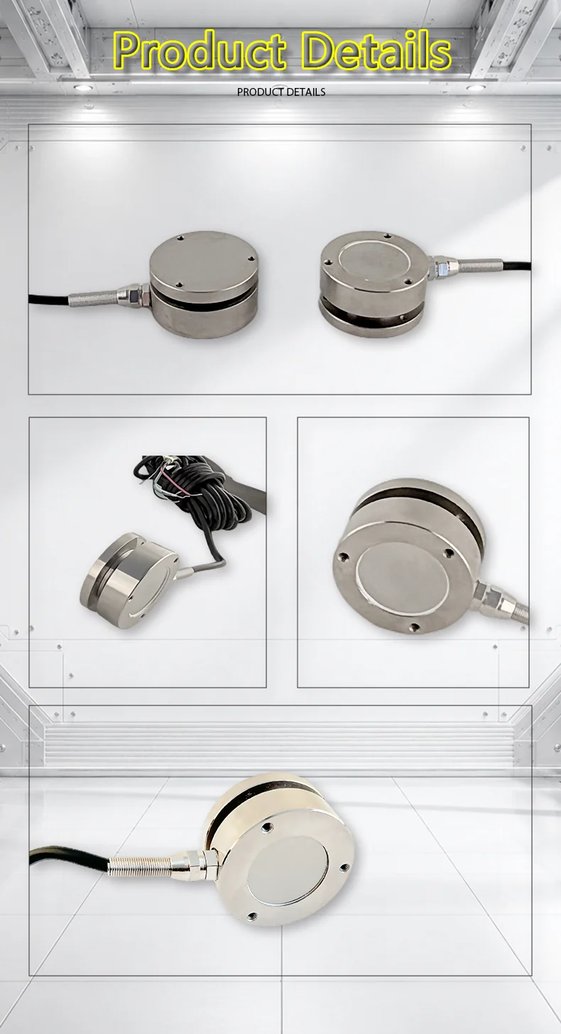 Stainless Steel Flat Type Load Cell 58mm 0-2T Safe Overload 120% for Industrial Force Measurement Ton Compression Force
