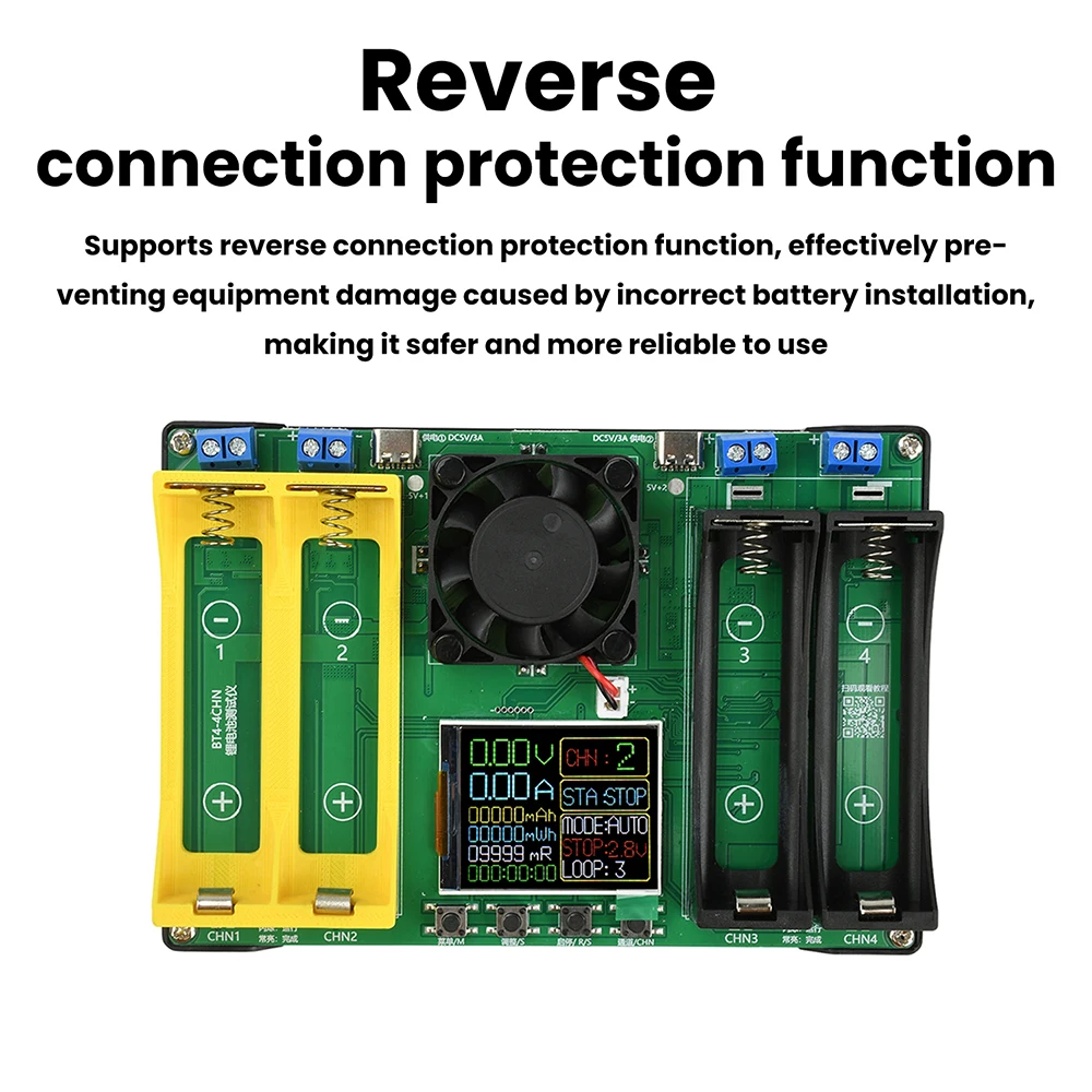 4 Channel 18650+21700 Battery Capacity Resistance Tester Automatic Charge and Discharge Module Electronic Load Tester