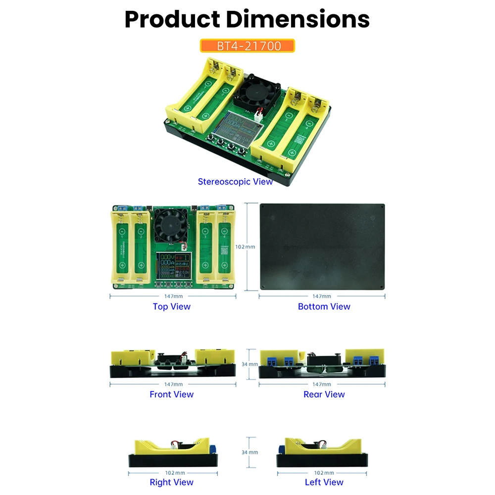 4 Channel 18650+21700 Battery Capacity Resistance Tester Automatic Charge and Discharge Module Electronic Load Tester