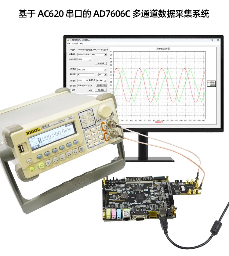 FPGA AD7606, AD7606C 8-channel 16-bit high-precision 1M synchronous sampling ADC module