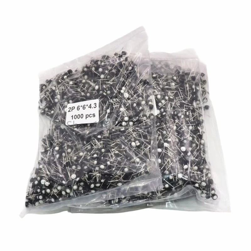 1000PCS 6x6x5mm 2 Pin 6x6x4.3mm Tact Switch Micro Momentary Tactile Tact Push Button Switche Button Round Keys 6*6*5mm 6*6*4.3mm