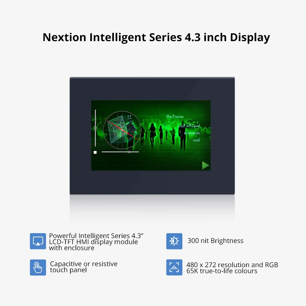 NEXTION 4.3 Inch LCD-TFT HMI Display Capacitive/Resistive Touch Panel Module Intelligent Series RGB 65K Color With Enclosure