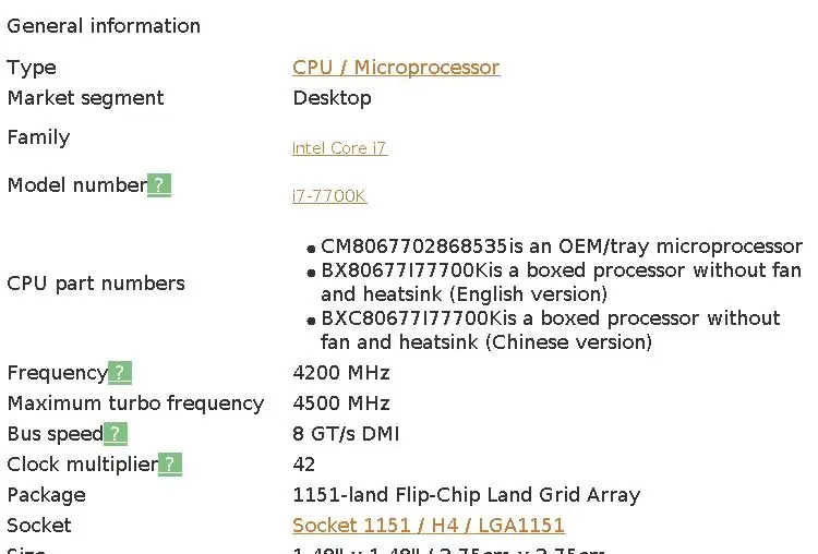 Core i7-7700K i7 7700K 4.2 GHz Quad-Core Eight-Thread CPU Processor 8M 91W LGA 1151