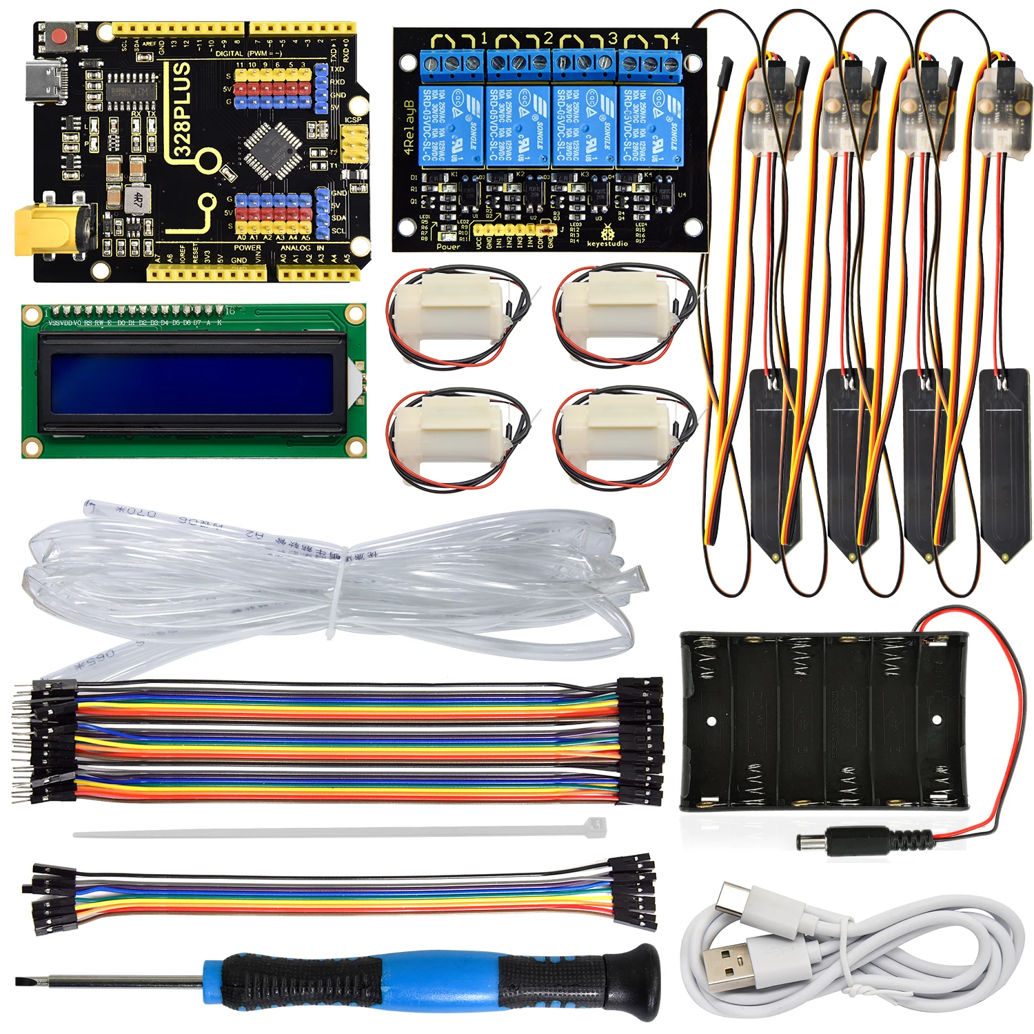 Keyestudio DIY Electronic Watering Kit For Arduino C Language Programming Automatic Water Flowers With Soil Humidity Sensor