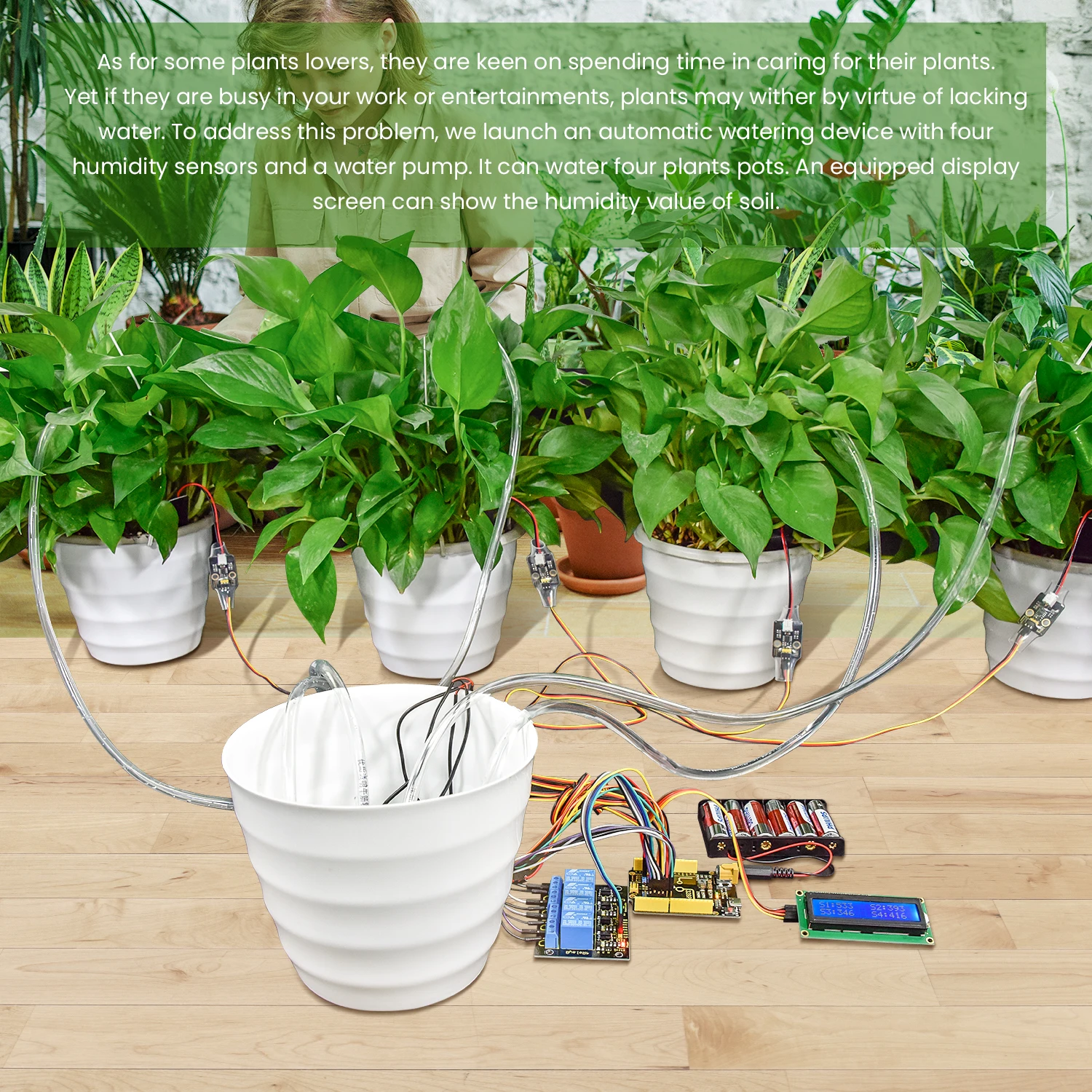 Keyestudio DIY Electronic Watering Kit For Arduino C Language Programming Automatic Water Flowers With Soil Humidity Sensor