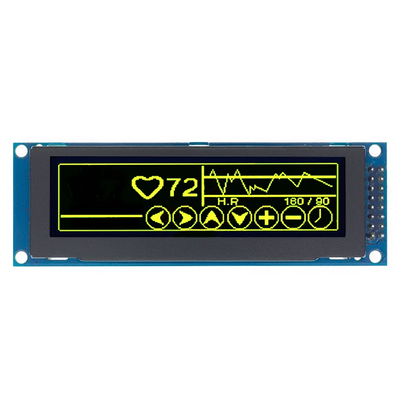 Real OLED Display 3.12" 256*64 25664 Dots Graphic LCD Module Display Screen LCM Screen SSD1322 Controller Support SPI