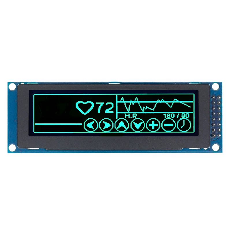 Real OLED Display 3.12" 256*64 25664 Dots Graphic LCD Module Display Screen LCM Screen SSD1322 Controller Support SPI