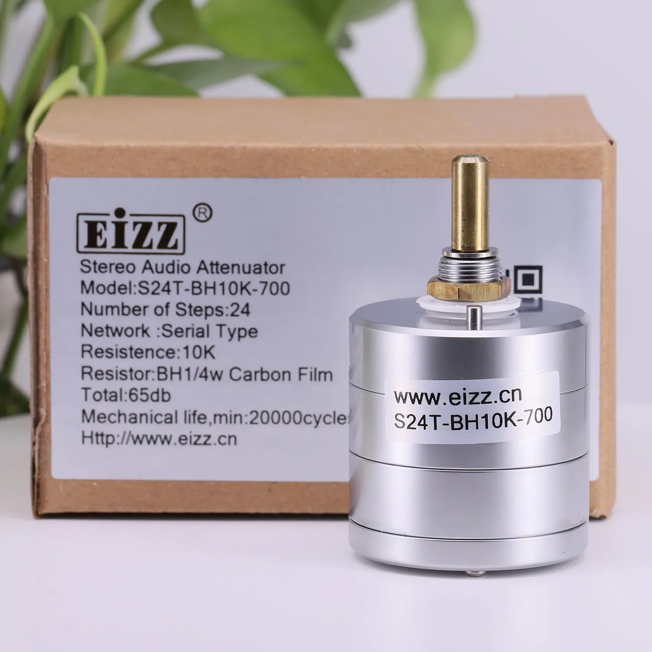 1PC EIZZ Stereo 10K 25K 50K 100K 250K 24 Steps Volume Potentiometer LOG Stepped Audio Attenuator For Hifi Audio DIY