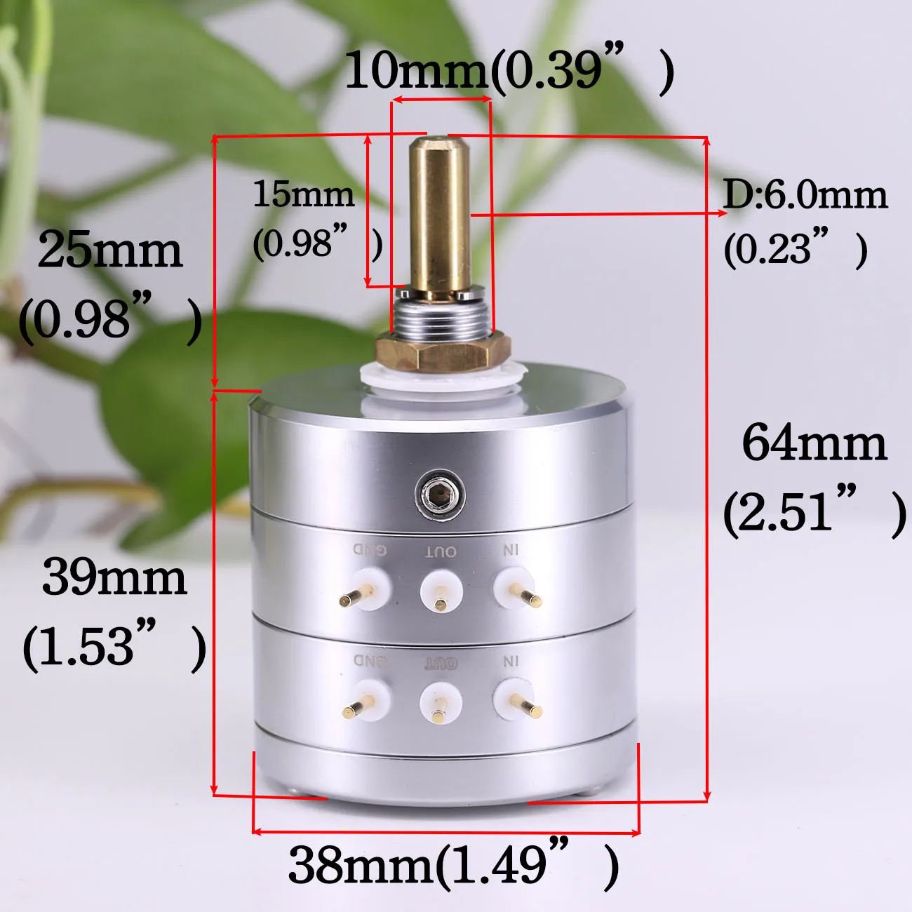 1PC EIZZ Stereo 10K 25K 50K 100K 250K 24 Steps Volume Potentiometer LOG Stepped Audio Attenuator For Hifi Audio DIY
