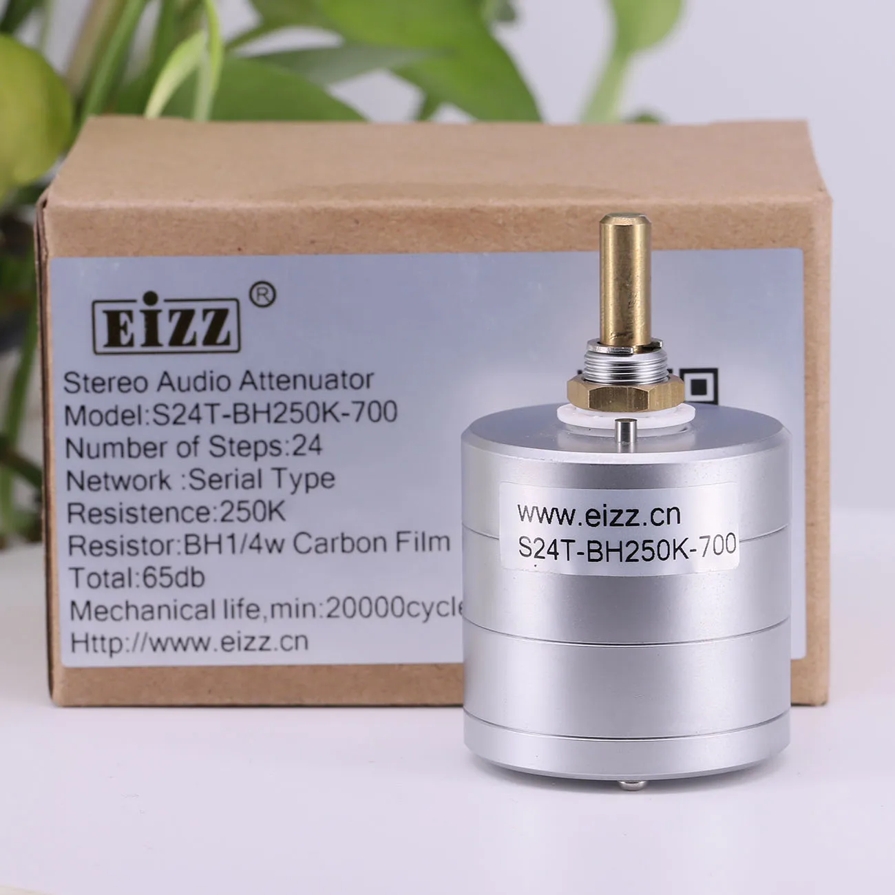 1PC EIZZ Stereo 10K 25K 50K 100K 250K 24 Steps Volume Potentiometer LOG Stepped Audio Attenuator For Hifi Audio DIY