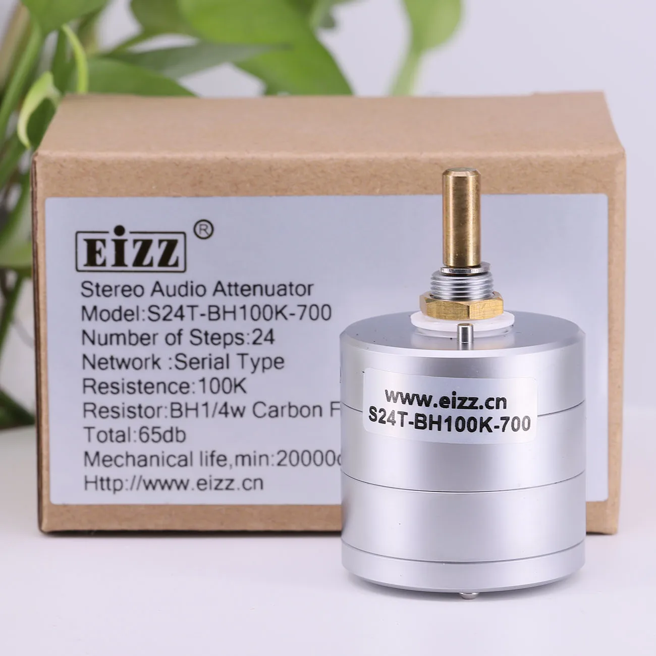 1PC EIZZ Stereo 10K 25K 50K 100K 250K 24 Steps Volume Potentiometer LOG Stepped Audio Attenuator For Hifi Audio DIY