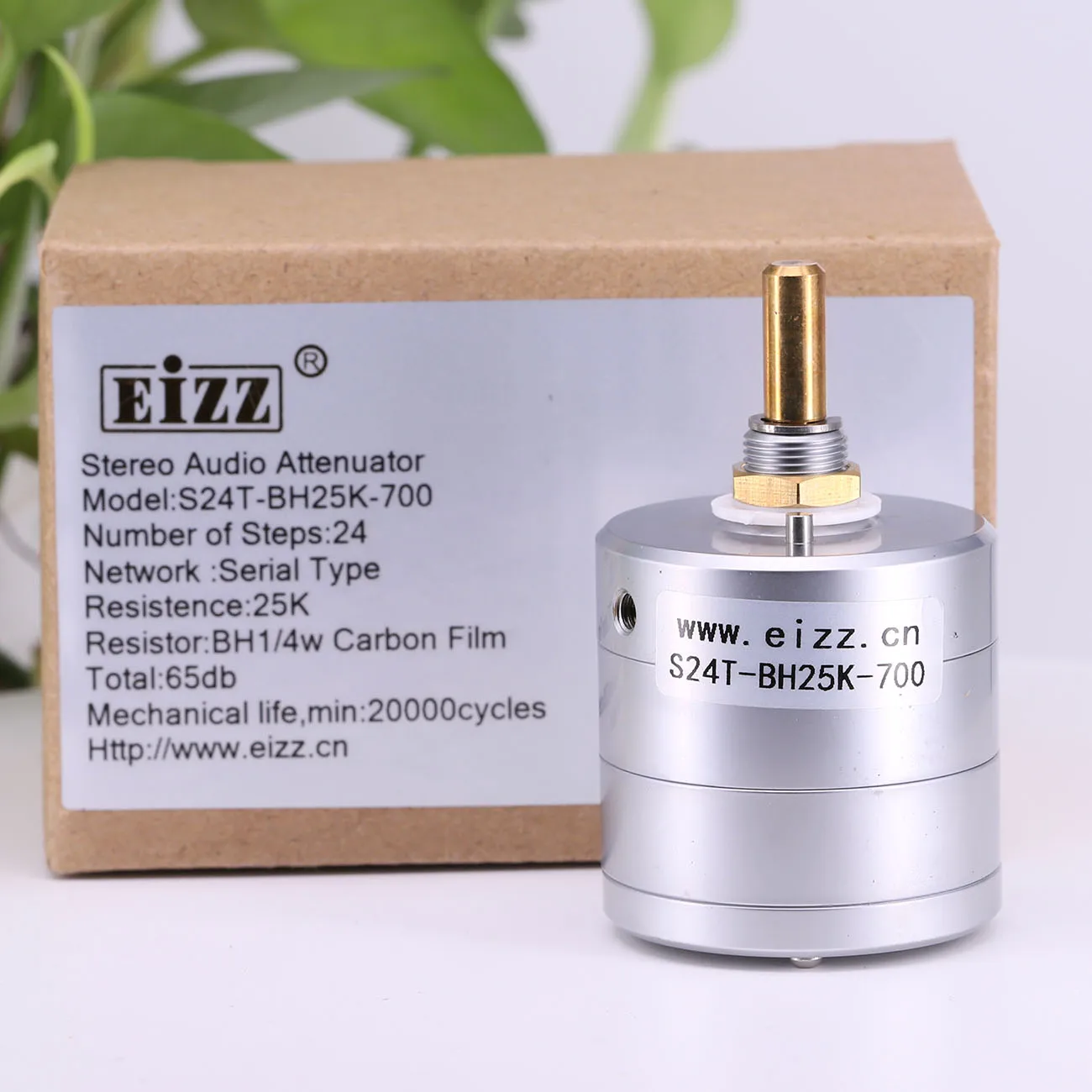 1PC EIZZ Stereo 10K 25K 50K 100K 250K 24 Steps Volume Potentiometer LOG Stepped Audio Attenuator For Hifi Audio DIY