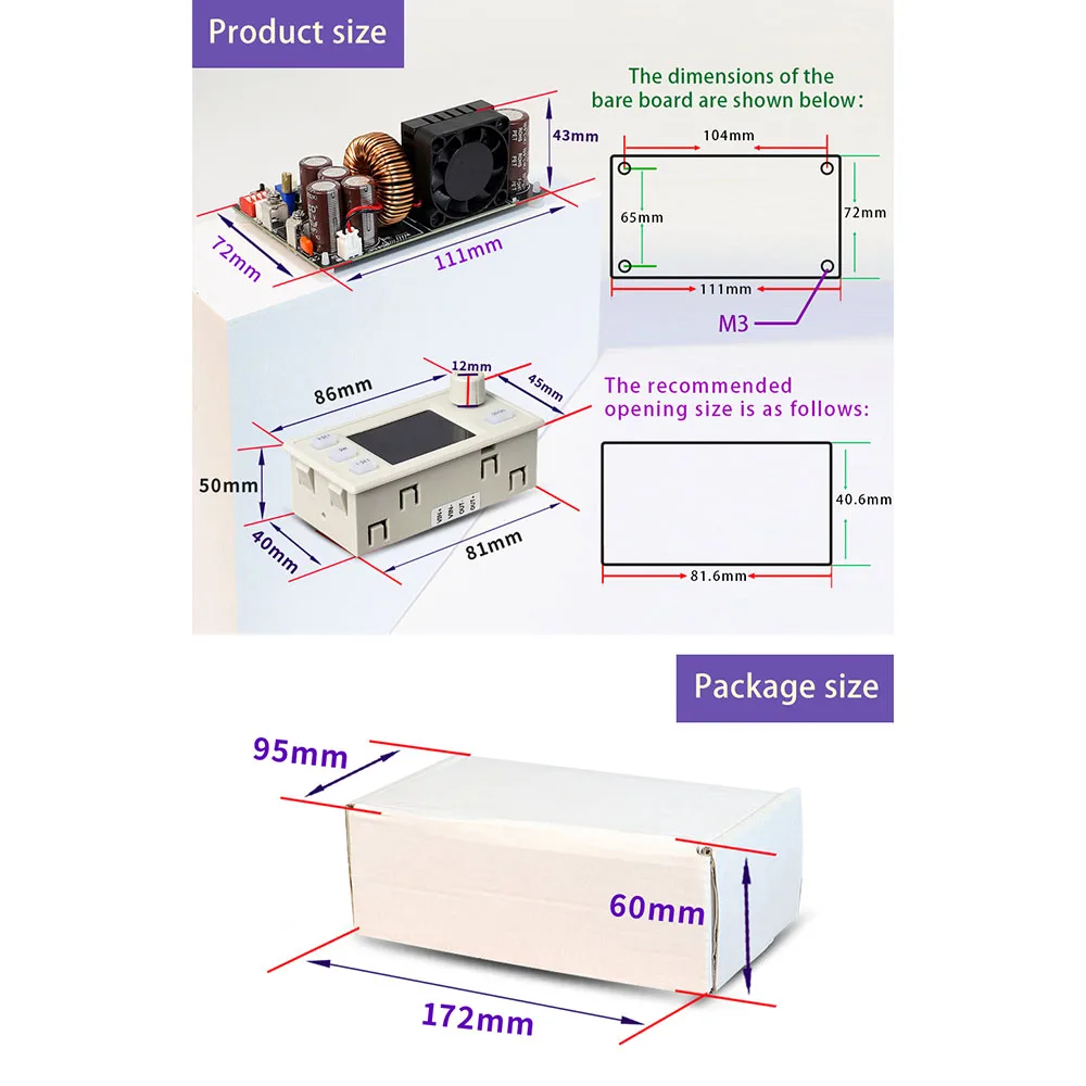 XY7025 DC Buck Converter CNC Step-down Adjustable Regulated Laboratory Power Supply Constant Voltage Current Solar Charge Module